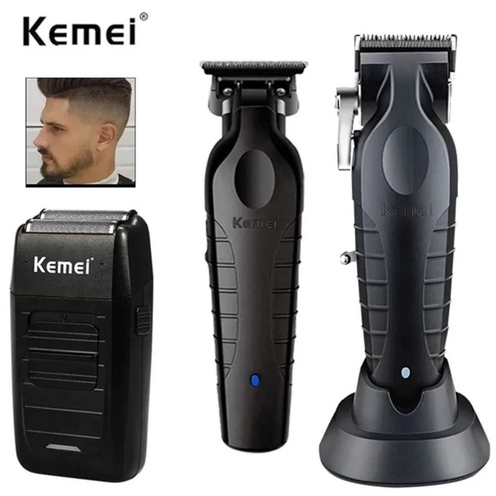 Kemei KM-2296 KM-2299 KM-1102 Barber Hair Clipper Kit Men Electric Shaver Hair Trimmer Machine Professional Hair Cutting Machine XJ250624