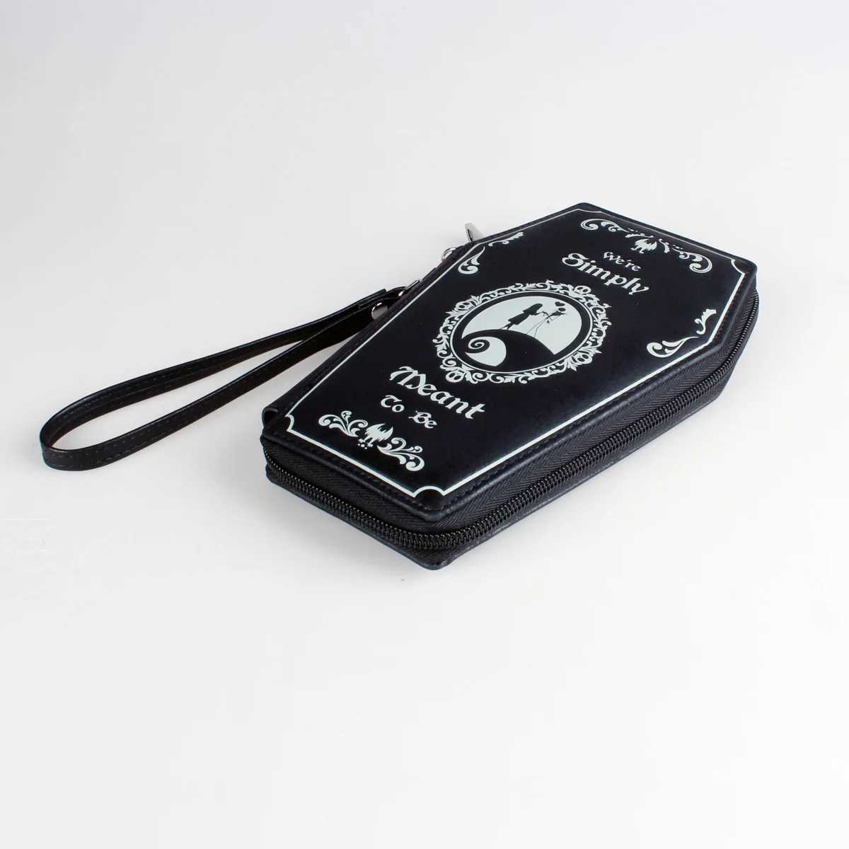 Dark Style Coffin Design Coin Purse Halloween Pattern Clutch Zipper Wallet PU Leather Trendy PurseXJ250624