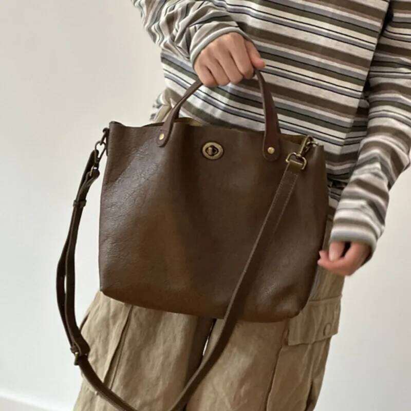 Johnature 2025 Spring/Summer New Women's Genuine Leather Handbag Retro Large Capacity Versatile Shoulder Crossbody Bags