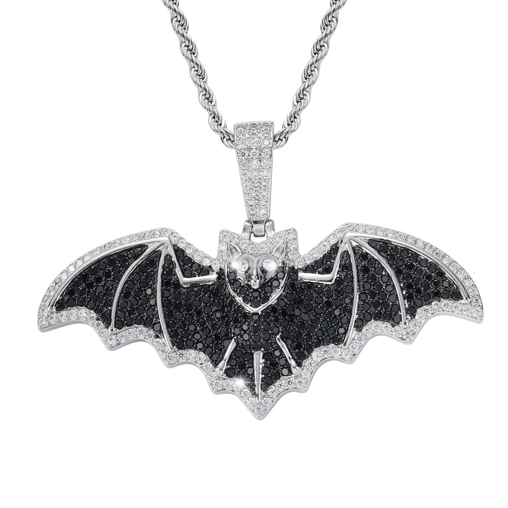 New Black Bat Pendant Iced Out Diamond Hip Hop Moissanite Unisex Streetwear Accessory Pass the diamond tester