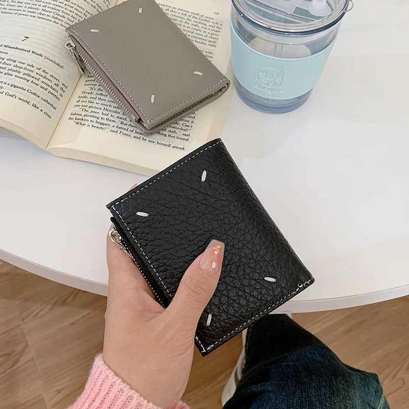 Ladies simple elegant and atmospheric small wallet ladies high-end short wallet coin wallet solid color zipper handheld XJ250624