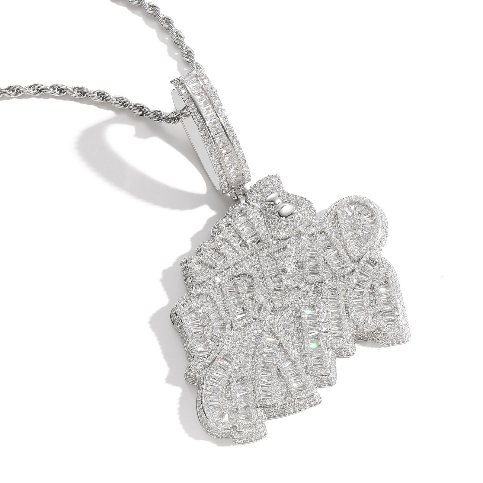New Style Personalized Hip Hop Full - Diamond Pendant Alphabet Pendant Personalized Men's Hip Hop Moissanite Necklace Pass the diamond tester