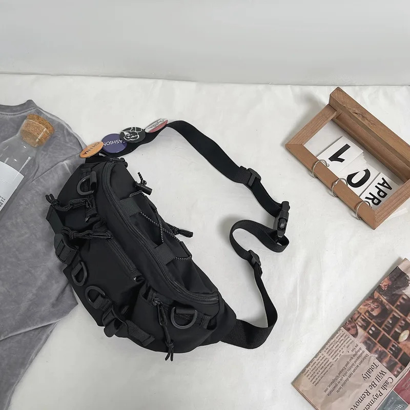 Techwear Punk Hip Hop Crossbody Bag Men Women Street Casual Cycling Motorcycle Fanny Pack Large-capacity Waterproof Waist Bag 250623