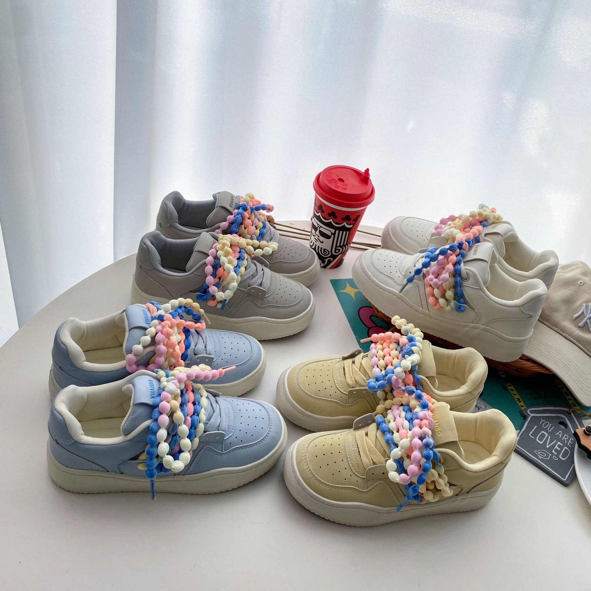 Designer casual shoes 2025 Melard Candy Women's Colorful Dopamine Skate Spring Back-to-School Casual White Shoes