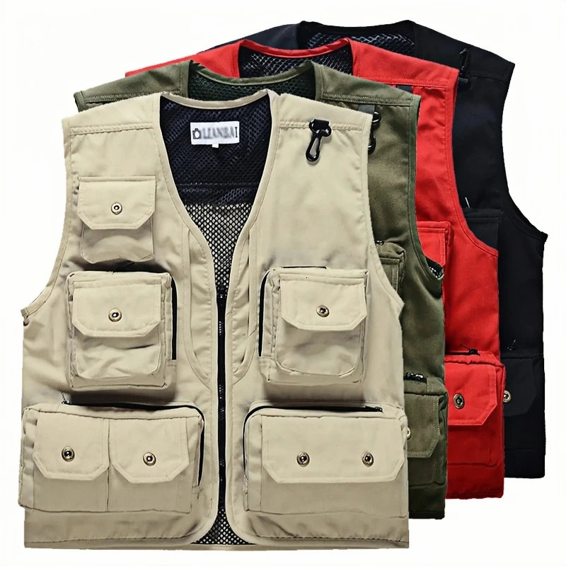 2025 Outdoor Leisure Vest Mens Multi-Pocket Breathable Outdoor Sports Coat High-Quality Leisure Vest Men 250617CJ