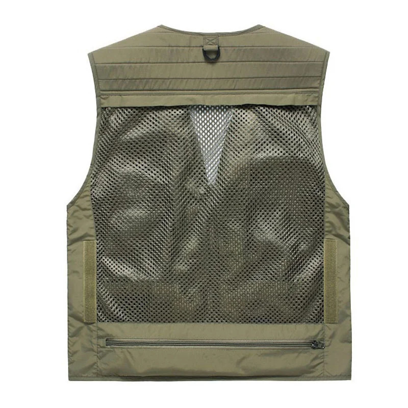 Plus Size Mens Outdoor Vest Hiking Fishing Hunting Orange Multi-pocket Waistcoat Quick-dry Breathable Tactical Vest 250617