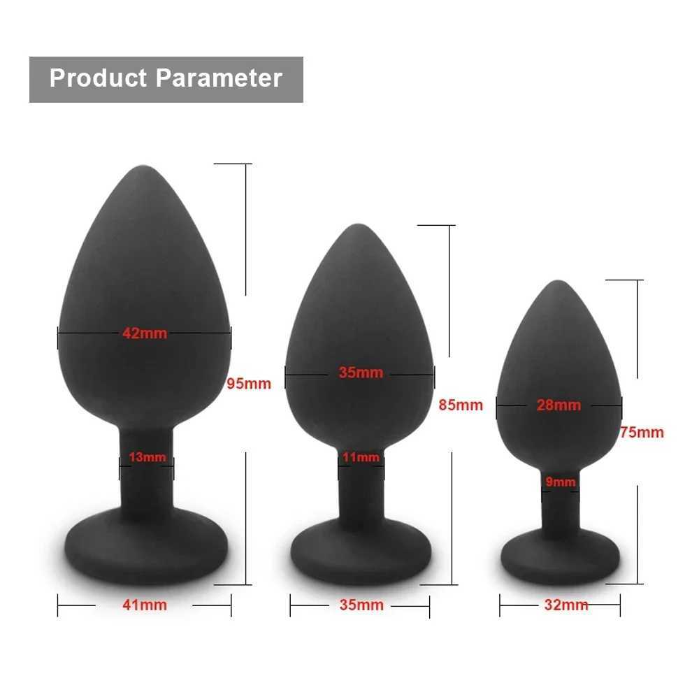3 Size Silicone Butt Plug Anal Plug Unisex Sex Stopper Adult Toys for Men/Women Anal Trainer Prostate Massager Dildo for Couples W250624