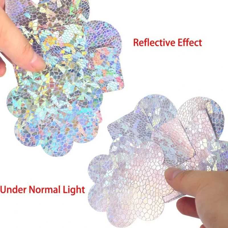 5 Pairs Glitter Pasties Nipple Covers Stickers Disposable Sticky Breast Petals for Women Rave Party FestivalW250624