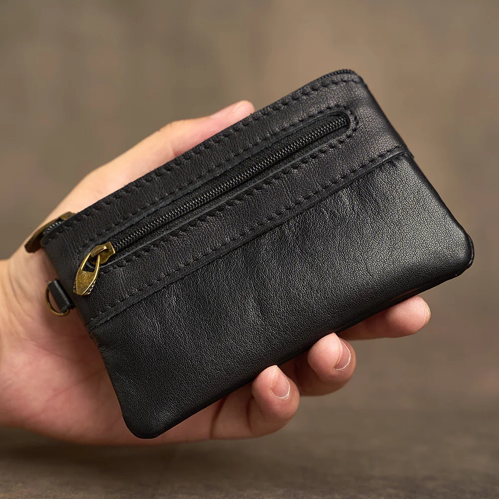 Genuine Leather Coin Purse for Men Women Mini Zipper Wallet Small Money Pocket Bag Female Money Wallets Men Card Holder R250624