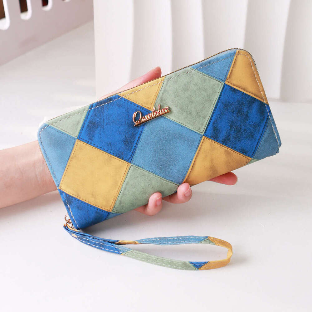 Secret Code Shipment New Korean Style Fashion Women's Long Spliced Color-Block High-End Wallet Purse for Women
