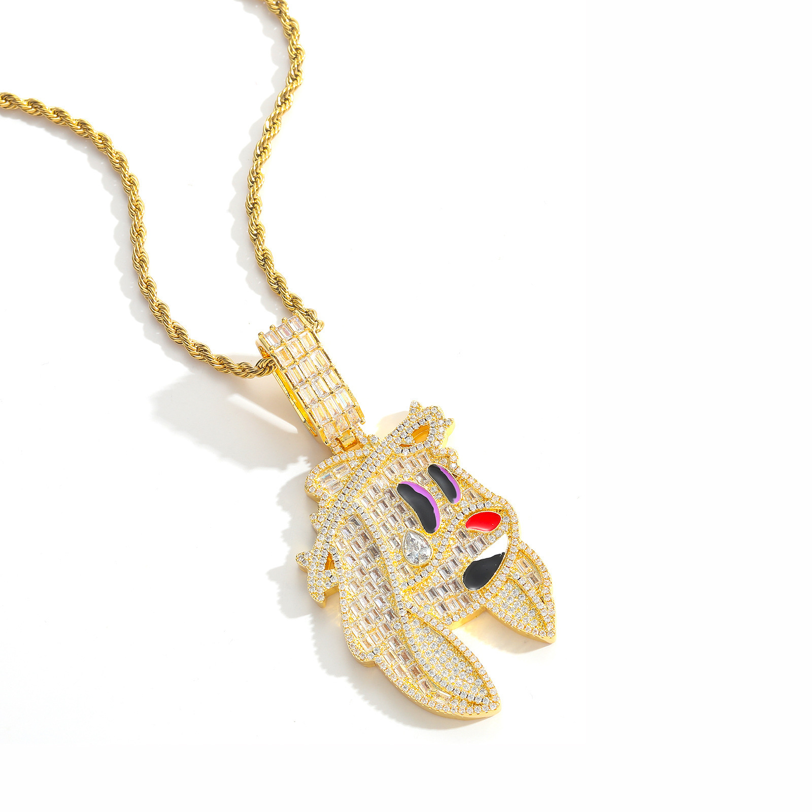 New Arrival Cartoon Bunny Pendant Iced Out Hip Hop Swag Men's Moissanite Jewelry Labubu Chain Pass the diamond tester