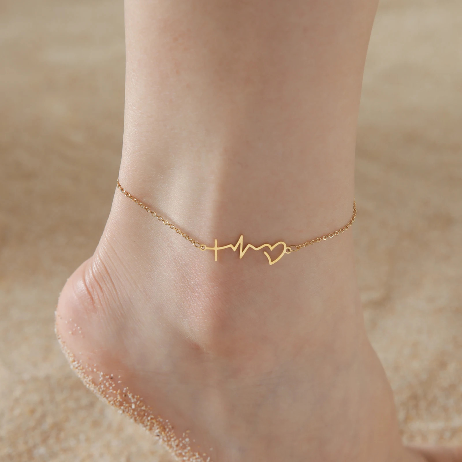 Walking Cat Ankle Bracelet Women Stainless Steel Simple Anklet Korean Fashion Summer Beach Foot Accessories Wholesale 250606