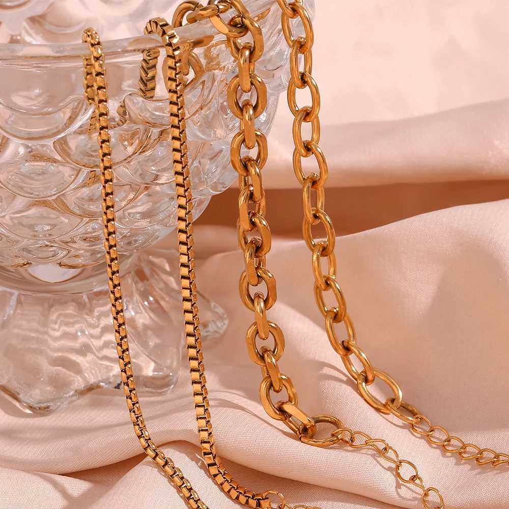 Summer Beach Jewelry Stainless Steel Waterproof Tarnish Free Various Dainty Golden Chains Foot Bracelet Anklets For Woman U250624