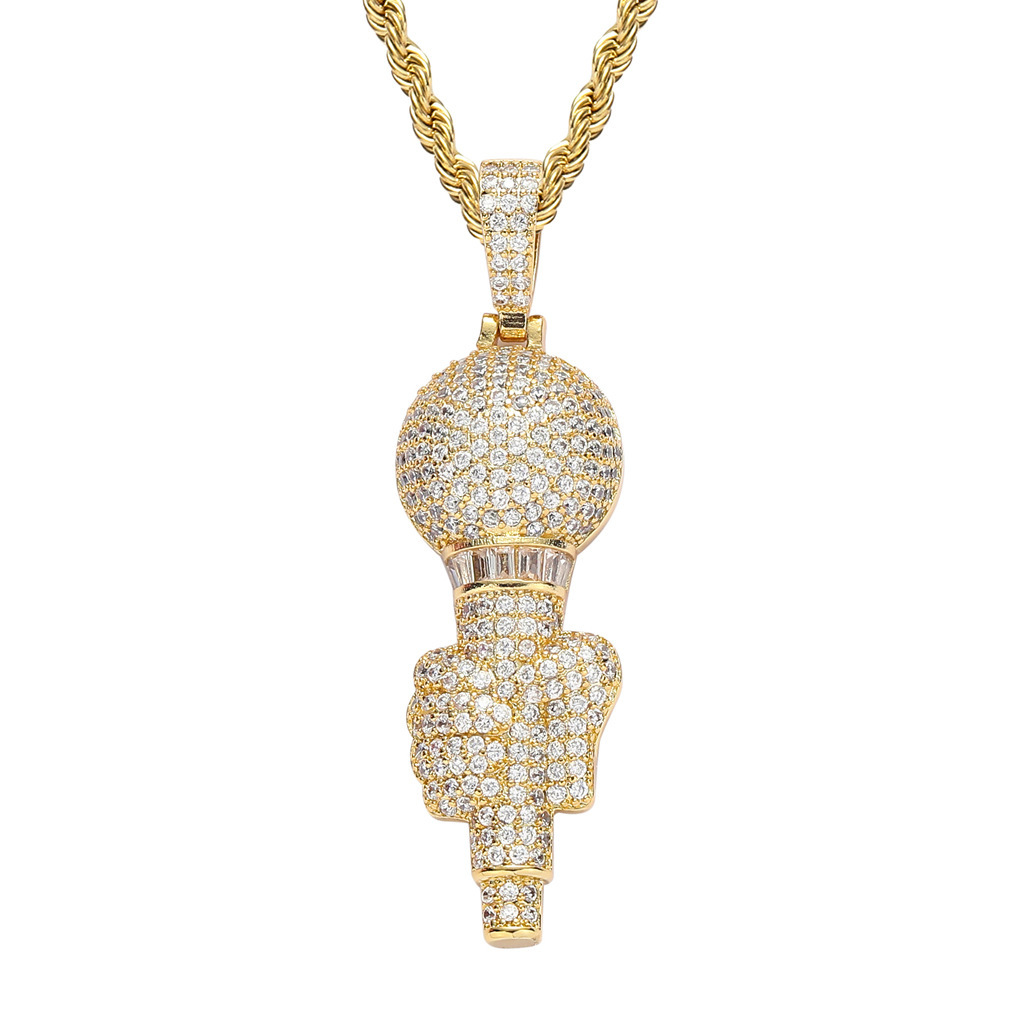 Luxury Moissanite Hip Hop Iced Out Torch Bearer Pendant Necklace with Trophy Inspired Design Pass the diamond tester