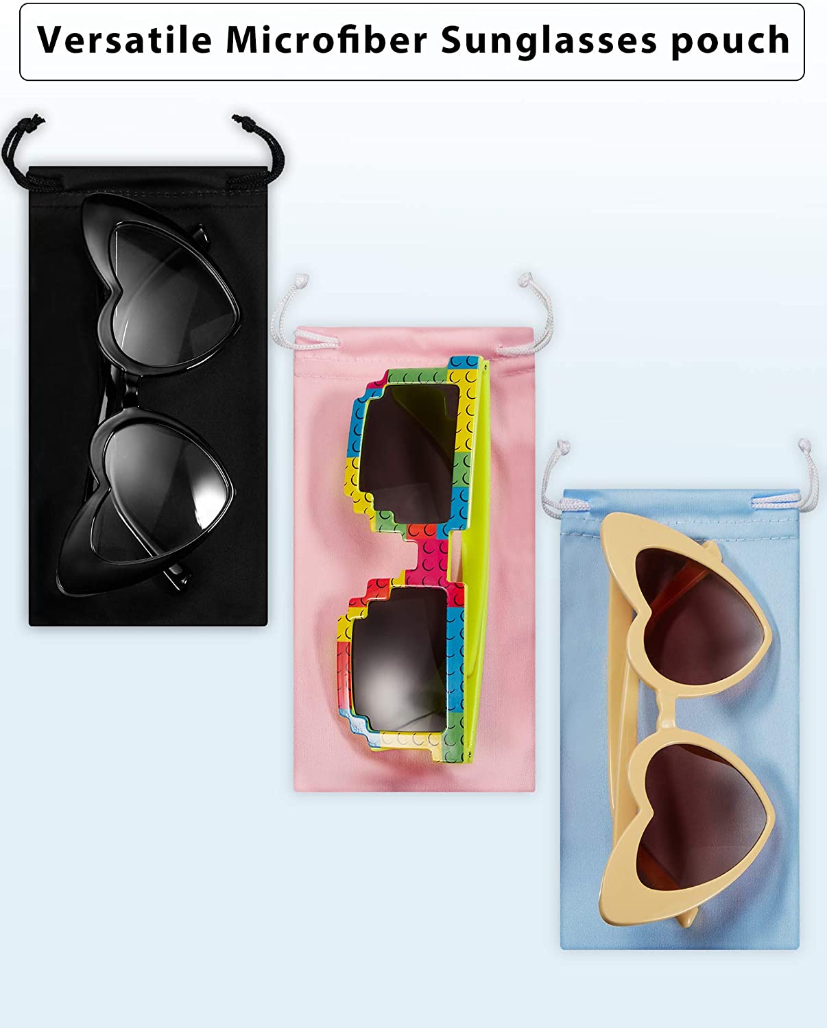 Wholesale Custom Microfiber Sunglasses Case Soft Drawstring Eye Glasses Pouch Cover