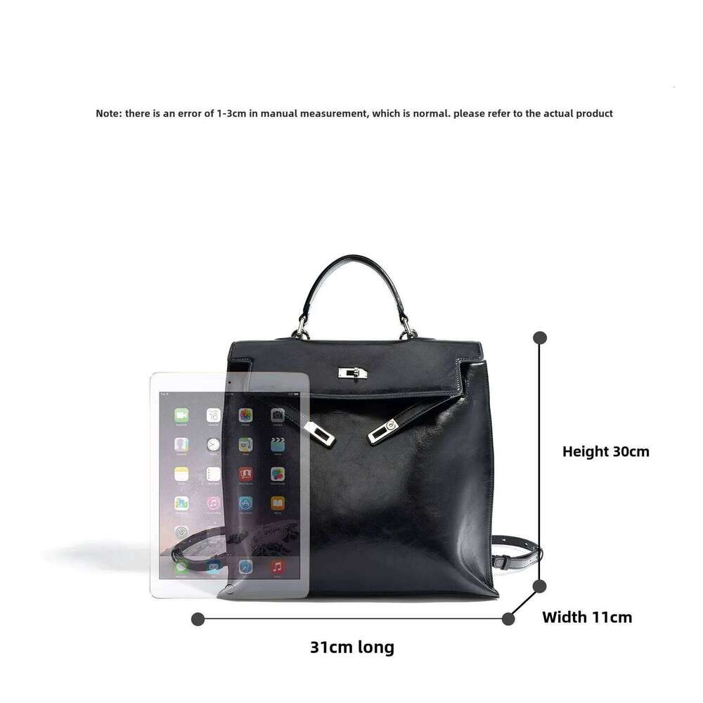 New Style Genuine Women's Handbag Handmade Cow Leather Single Shoulder Sling Backpack Handheld Multi-Functional Bag