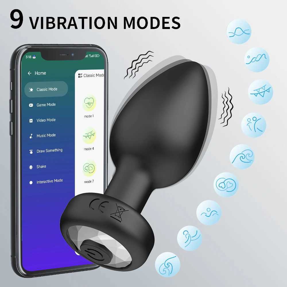 Anal Plug Vibrator 10 Speeds Butt Plug Prostate Vibrating Massager APP Remote Control Female Masturbator Sex Toys for Women Men W250624