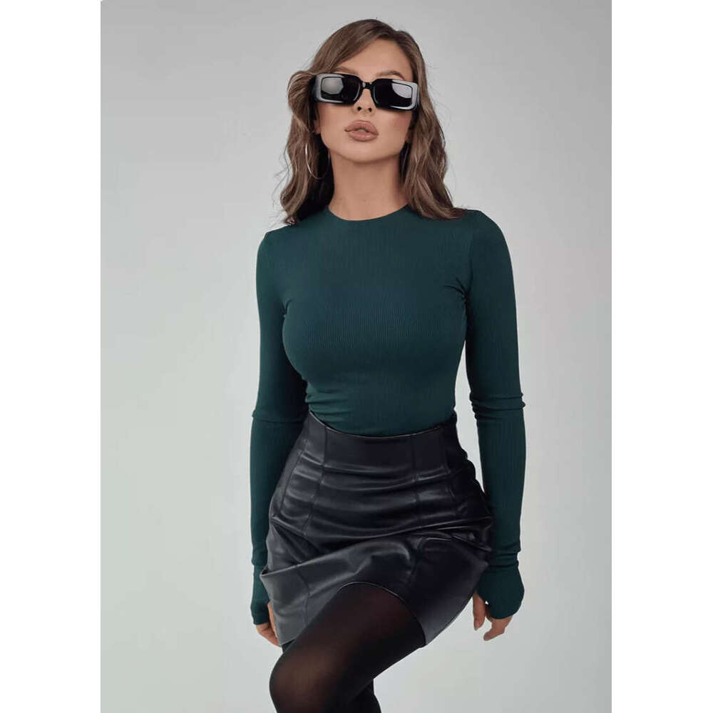 Fashion Y2k Slim Fit Casual Long Sleeve Breathable Base Shirt Versatile Outerwear Moisture-Wicking T-Shirt B5