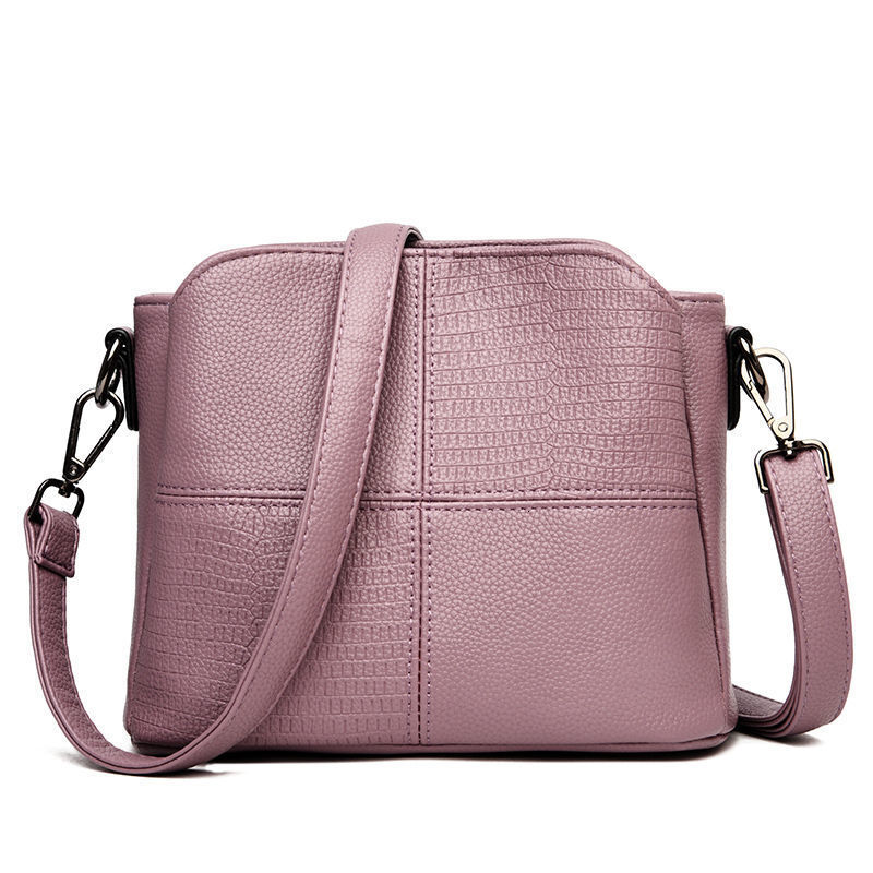 Crossbody for Women 2024 New Soft Leather Ladies Simple Casual Bucket Small Multi-layer Shoulder Bag