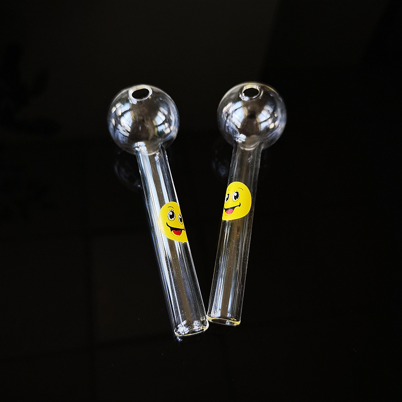 Smile Logo Glass Pipes Pyrex Oil Burner Hand Pipe Tobacco Pipes Spoon Pipe Smoking Accessories