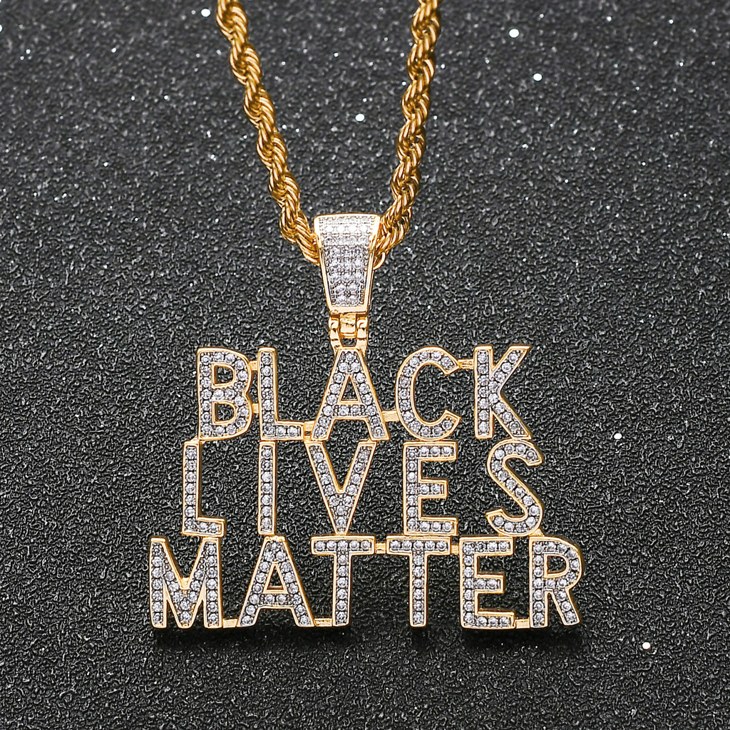 New Arrival Moissanite Hip Hop Pendant Personalized Diamond Inlaid English Letter Punk Necklace Pass the diamond tester