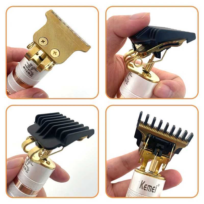 Kemei Vintage T9 0MM Electric Cordless Hair Cutting Machine Professional Hair Barber Trimmer Men Clipper Shaver Beard Lighter XJ250624
