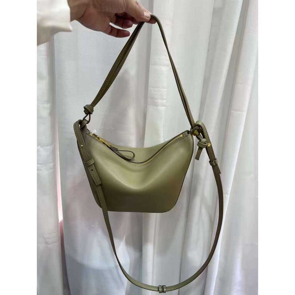 Luo s Hobo Hammock Niche High Quality Cowhide Underarm Commuter Versatile Crossbody Women Genuine Leather Pillow Bag