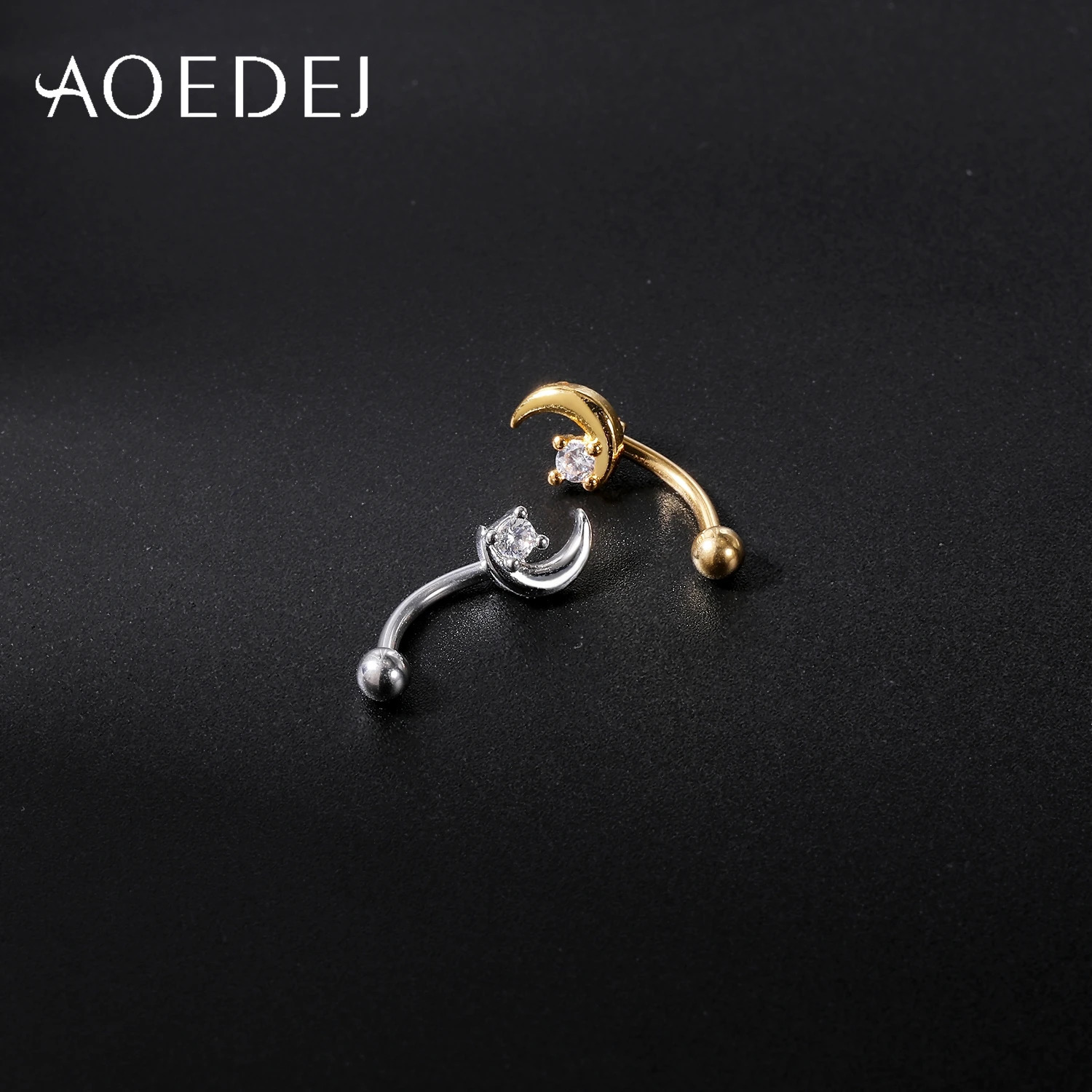 AOEDEJ 1 Piece Stainless Steel 16G Eyebrow Stud 810MM Piercing Star Moon Butterfly Shape Labret Lip Piercings Jewelry 250613