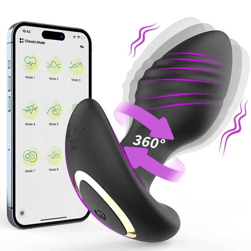 360 Remote Control Rotating Plug Anal Vibrator Dildo Silicone Prostate Massager Anal Butt Plug Dilator Sex Toys For Women Men W250624