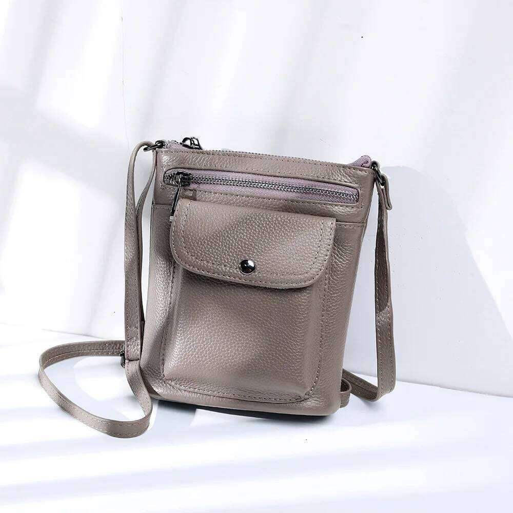 Designer Bags 2025 Summer Lightweight Genuine Leather Crossbody Bag For Women Girls Multi-Pocket Small Phone Purse Adjustable Shoulder Strap Luxury Ba