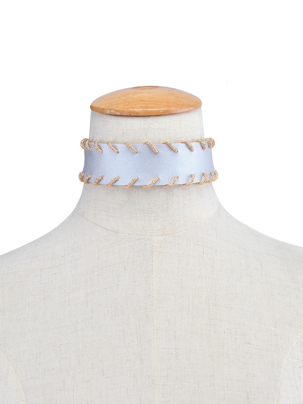 Accessories Gothic Pattern PU Palace Style Belt Buckle Choker Necklace for Women