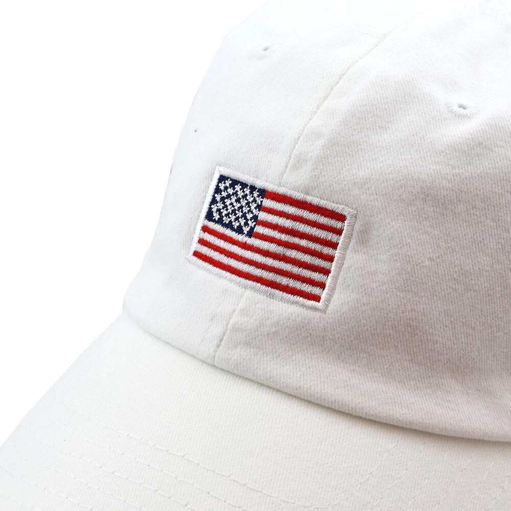 USA Flag & Embroidery Premium 100% Cotton Low Profile Adjustable Baseball Dad Cap