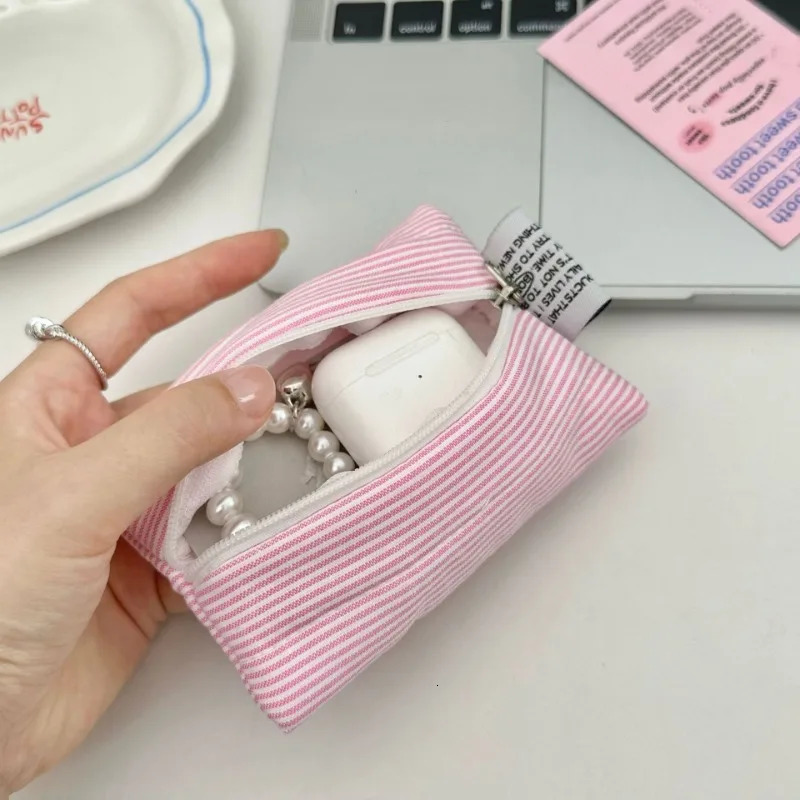Cute Cloud-Shaped Striped Mini Wallet Causal Stylish Coin PursePortable Clutch Organizer for Cards Coins Earphone Lipstick R250624