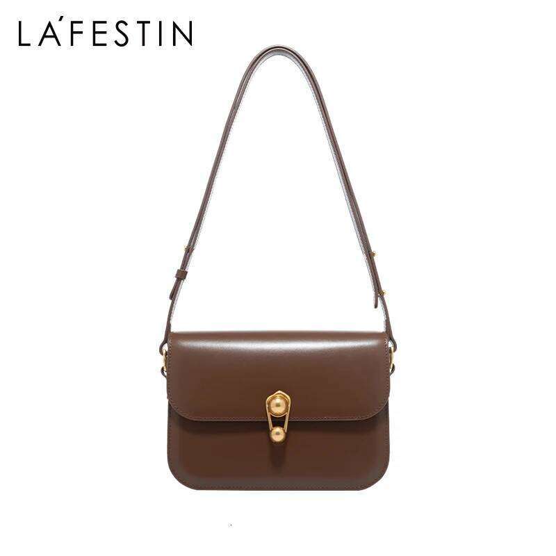 LA FESTIN Women's bag Brand 2024 New Fashion Shoulder Crossbody Square Tote Bags Designer Handbag Split Leather