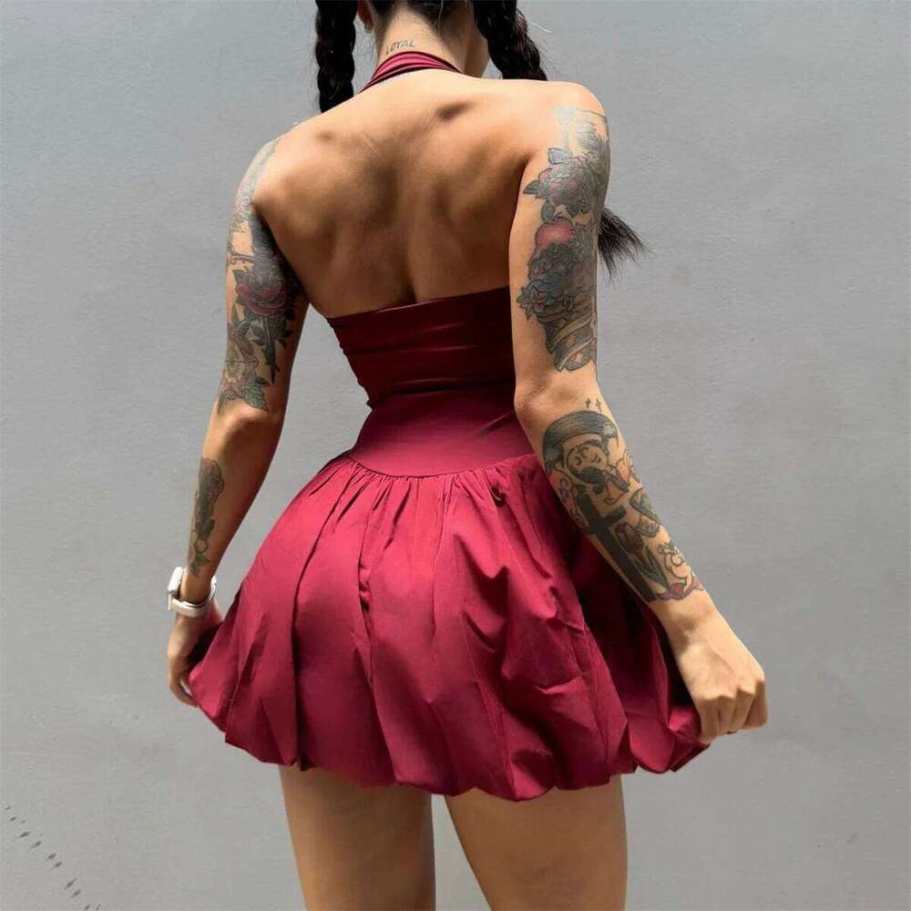 Pad Women Golf Tennis Yoga Set Anti Shorts Ladies Halter Pickball Dress Badminton Workout Athletic Skirts Sport Wear XP190