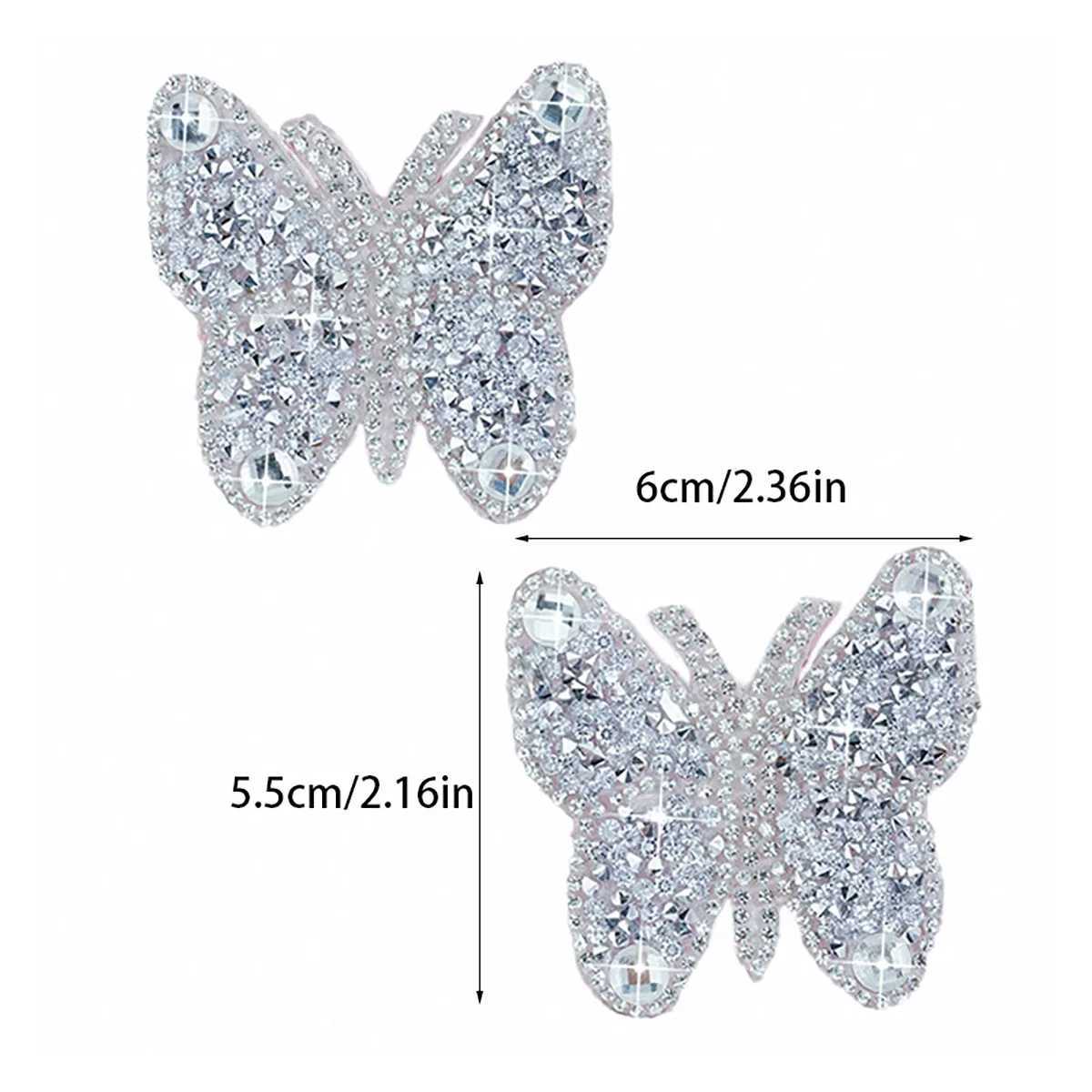 1Pair Rhinestone Butterfly Shape Nipple Covers for Women Sexy Reusable Wear Silicone Nipple Pasties Chest Stickers W250624
