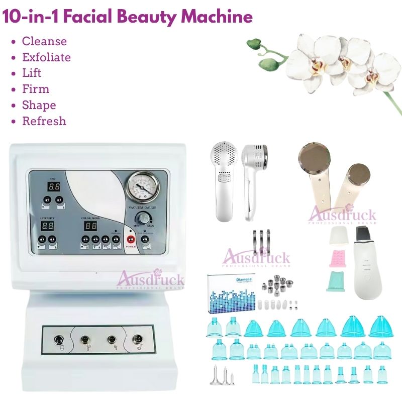 Professional Grade Facial Toning Device with Four Modes Dermabrasion Skin scrubber Ultra-Sonic Cleanse + Cold/Hot Therapy System for Smoother Complexi