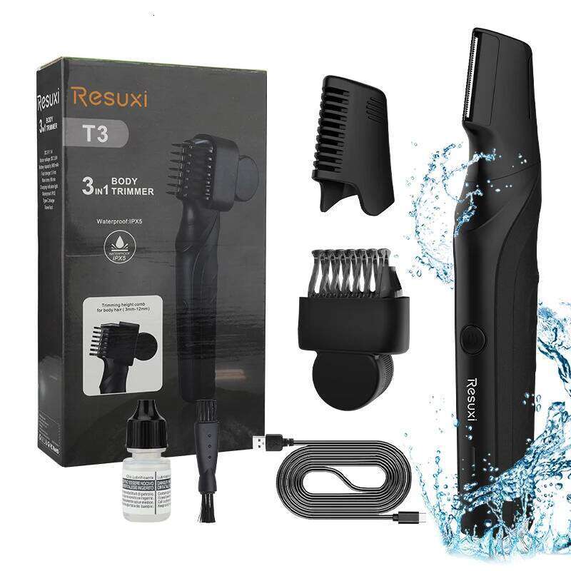 RESUXI T3 Men's 3 In 1 Multifunctional Electric Trimmer Full Body Washable Shaver Portable Pubic Hair Clipper Razor