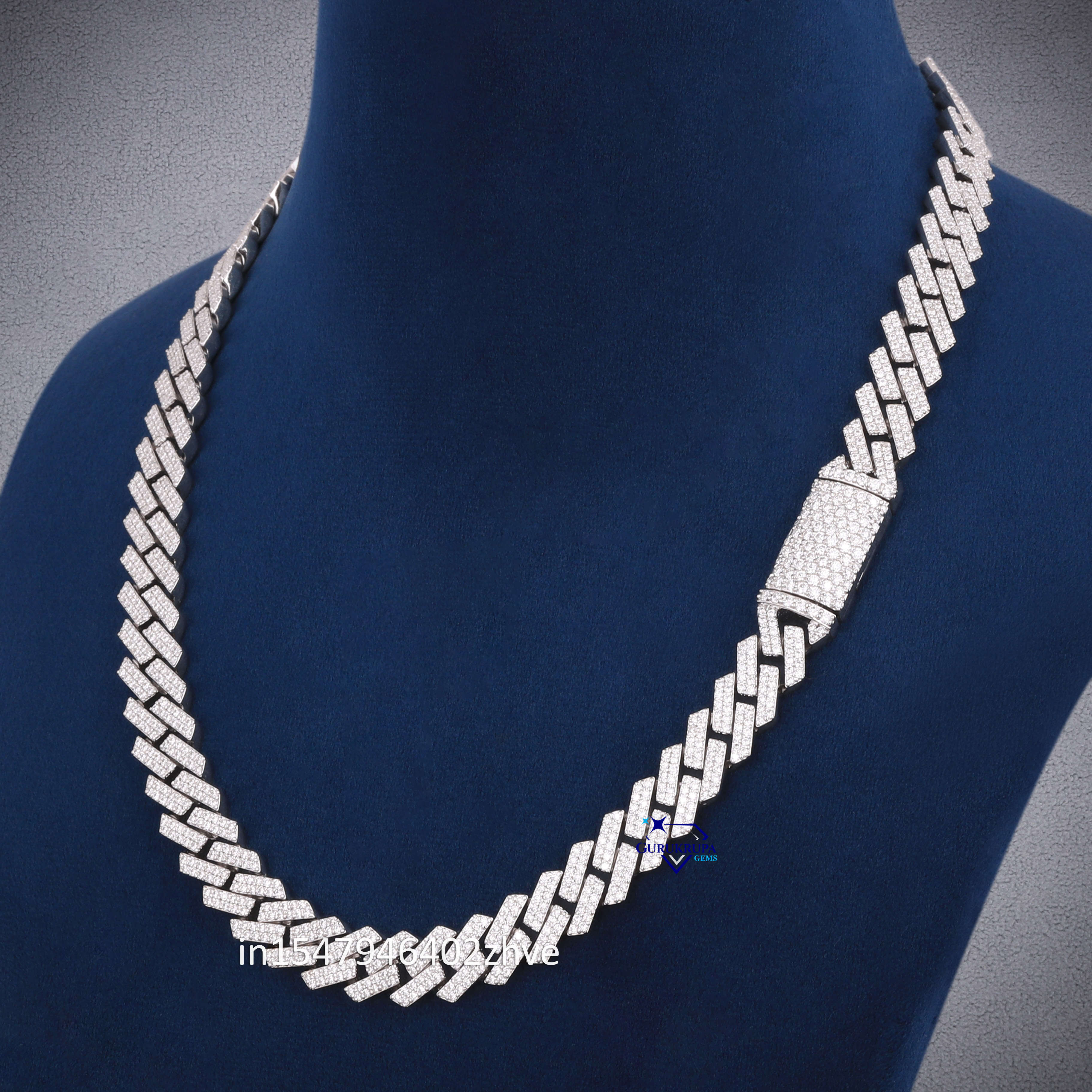 Exclusive Mens Designer Chain in 925 Sterling Silver Moissanite Diamond Vvs Clarity Ideal for Both Party Wear and Daily Flair