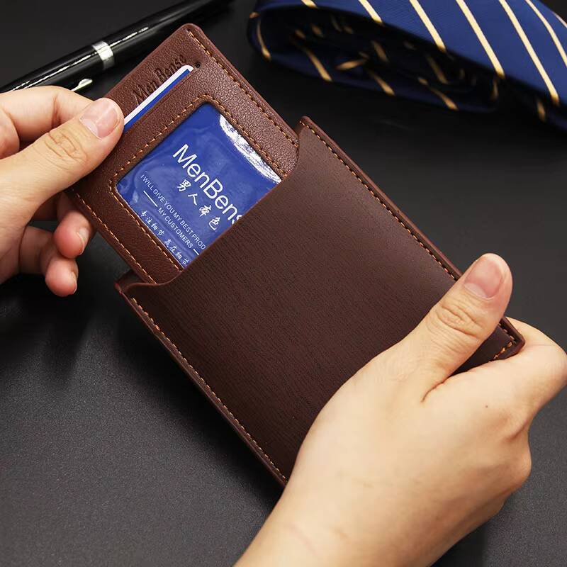 Fashion Men's Wallet PU Leather Short Card Holder Purse for Men Luxury Designer Billfold Male Portable Small Cardholder Wallets ddmynov