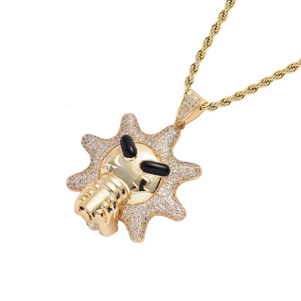 New Arrival Moissanite Jewelry Hip Hop Cartoon Pendant Creative Hip Hop Men's Chain Iced Out Swag Labubu Accessory Pass the diamond tester