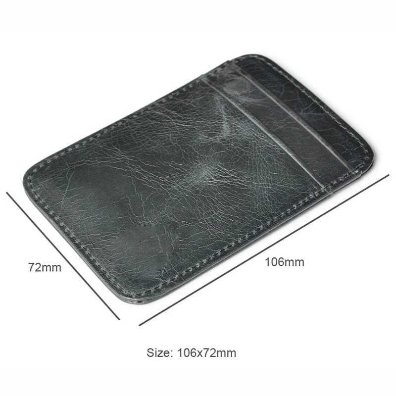 Premium Cowhide Slim Card Holder Wallet for Men Women - Compact ID Pocket Organizer XJ250624
