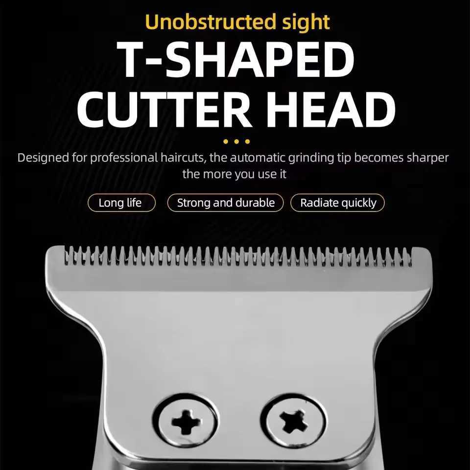 Kemei Wholesale Electric Gold Silver Color Hair Trimmer Kemei Km-679 USB Charging Mini LCD Light Carving Scissors Hair Clipper XJ250624