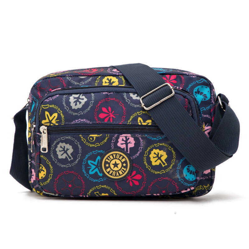 Single Shoulder Crossbody Floral Fabric Backpack Oxford Cloth Casual Fashion Sports Women's Bag Five Zipper Large Size