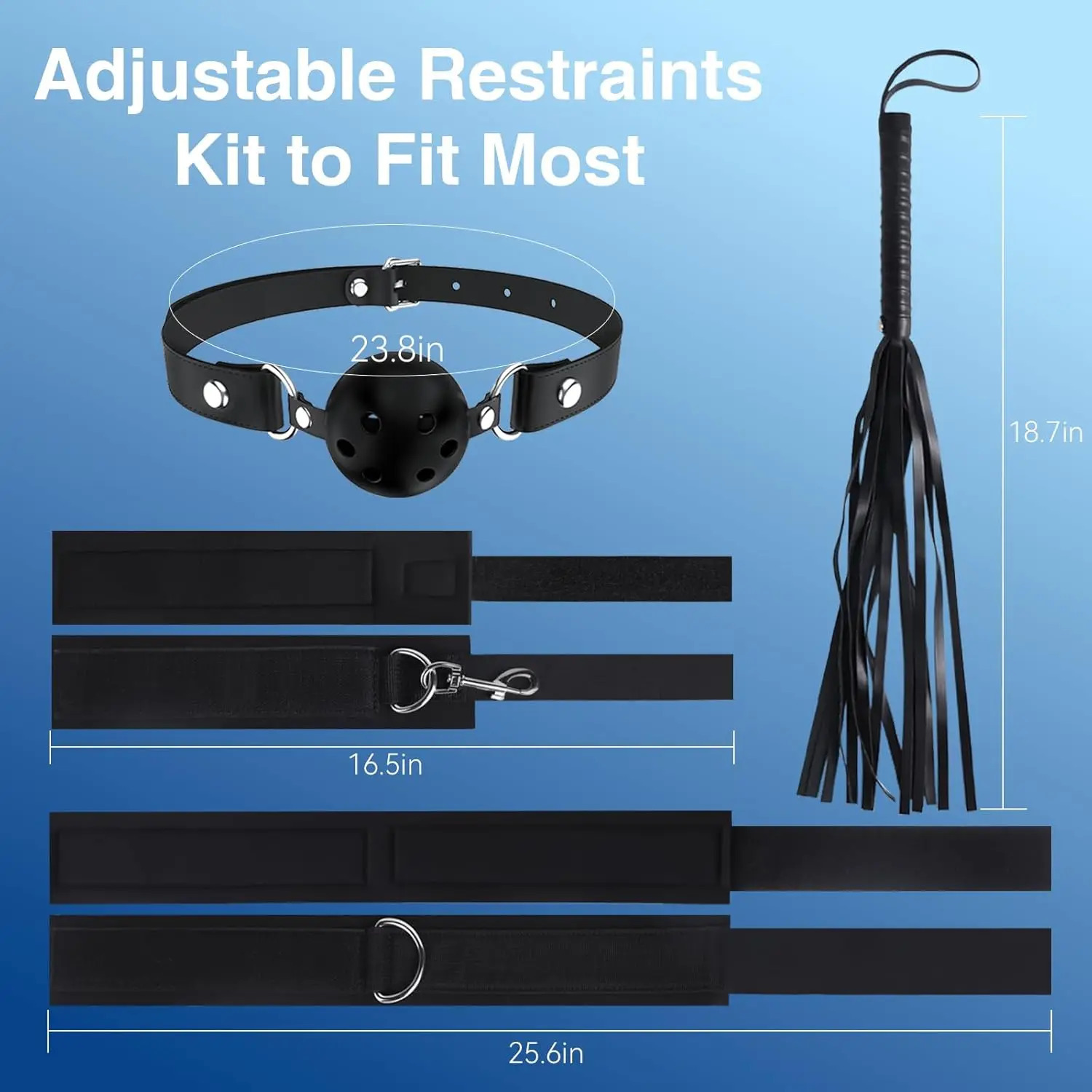 Adjustable Straps Wrist to Thigh Ankle Sex Cuffs BDSM Restraints Kit Whip Restraints Set Adult Sex Toys for Couple SM Game Play 250624