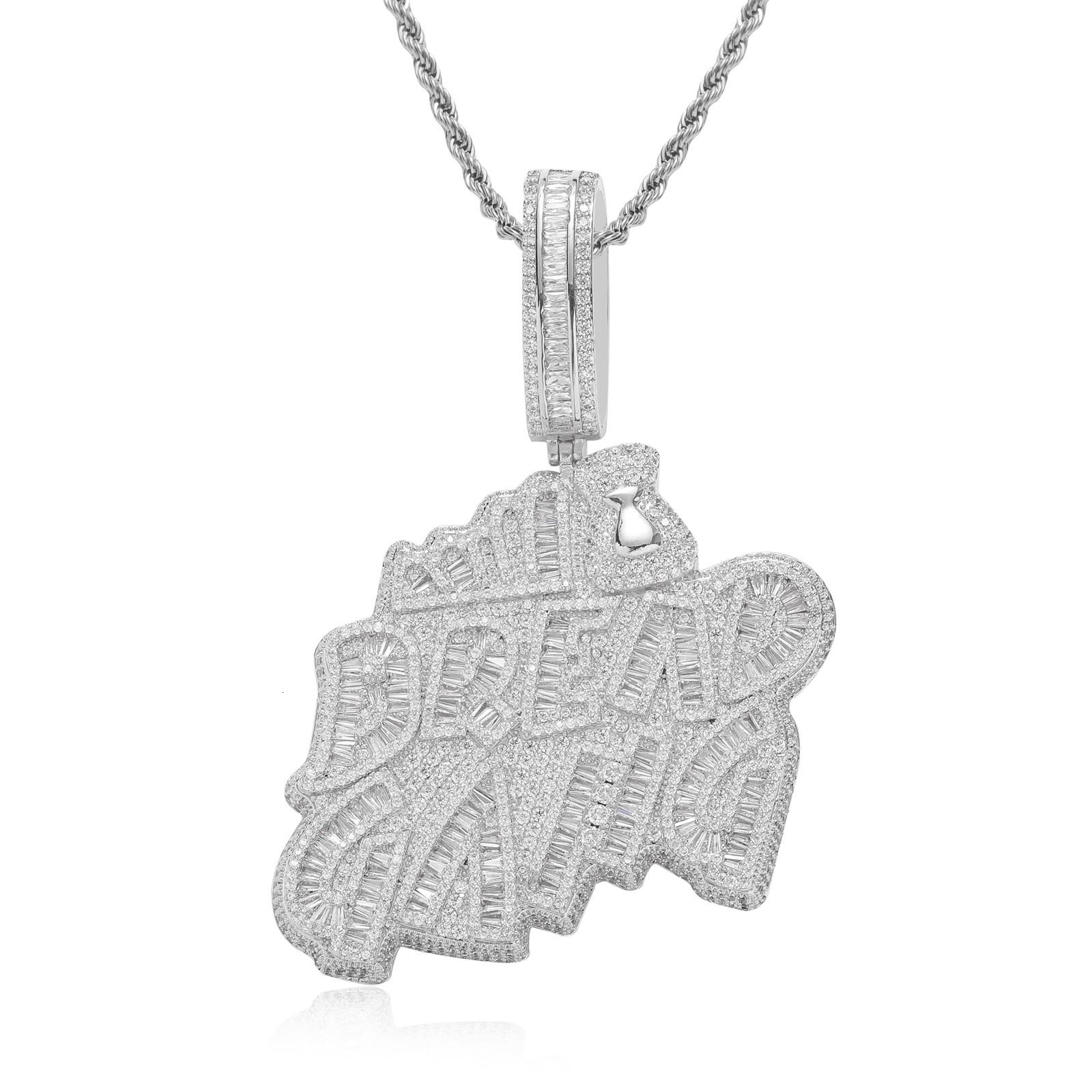 New Style Personalized Hip Hop Full - Diamond Pendant Alphabet Pendant Personalized Men's Hip Hop Moissanite Necklace Pass the diamond tester