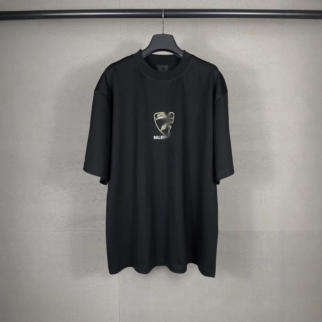 Men's T-Shirts Spring/Summer New Collection Correct Edition Paris Lamborghini Mud Pattern Printed Loose Round Neck Short Sleeve T-shirt for Men and Women