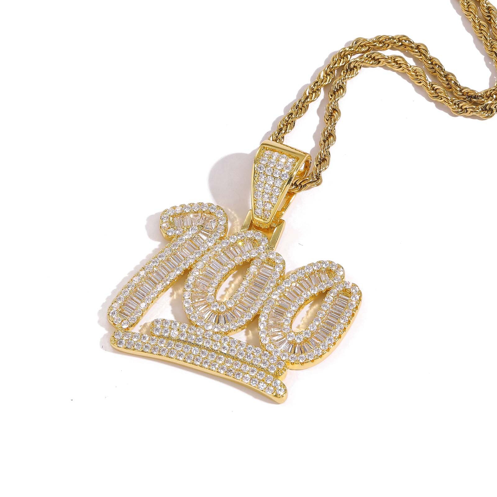 Luxury Moissanite Bling Iced Out 100 Point Pendant Diamond Studded Personalized Creative Hip Hop Jewelry Necklace for Men Women Pass the diamond teste
