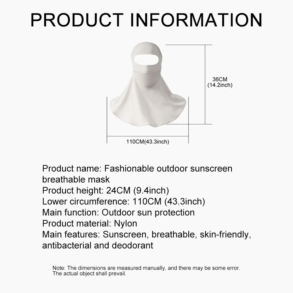 KoKossi Outdoor Anti UV Face Gini Women Summer Breathable Cycling Travel Sunscreen Mask Sunshade Neck Protection Ear Veil 250624