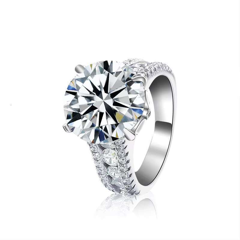 moissanite ring Big Round Cut Moissanite Diamond Solitaire Ring for Women 925 Sterling Silver Engagement Fashion Jewelry
